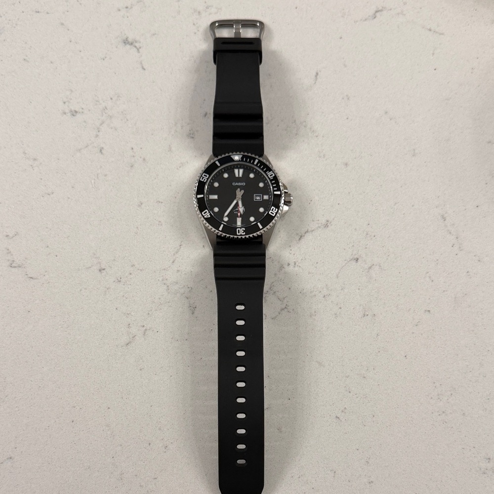 Casio Black and Silver Dive Watch